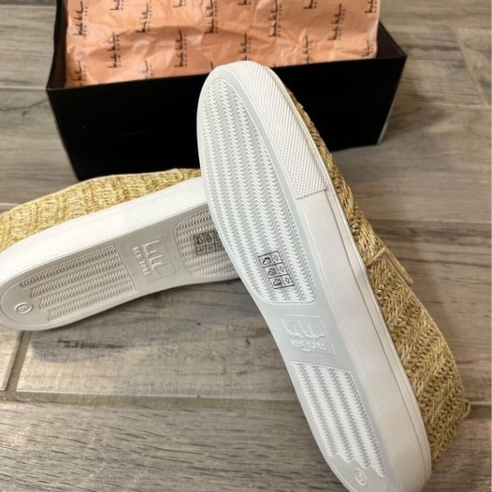 NICOLE MILLER Women's Size 8 New York Tonnille Woven Straw Slip-On Sneakers Boho - Picture 2 of 9